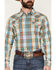 Image #3 - Cody James Men's Solstice Plaid Print Long Sleeve Snap Western Shirt, Light Blue, hi-res