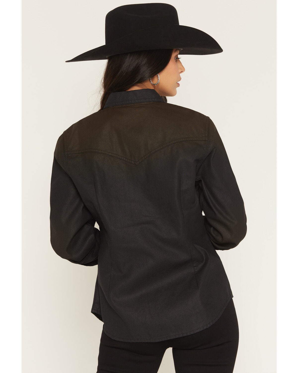 Image #4 - Idyllwind Women's Midnight Cowboy Coated Long Sleeve Snap Western Shirt, Black, hi-res