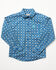 Image #1 - Cinch Toddler Boys' Geo Print Long Sleeve Button-Down Western Shirt, Royal Blue, hi-res