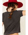 Ali Dee Women's Charcoal Rodeo Whiskey Cowboys Texas Graphic Tee , Charcoal, hi-res