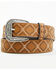 Image #1 - RANK 45&reg; Men's Emmett Southwestern Stitched Leather Belt, Brown, hi-res