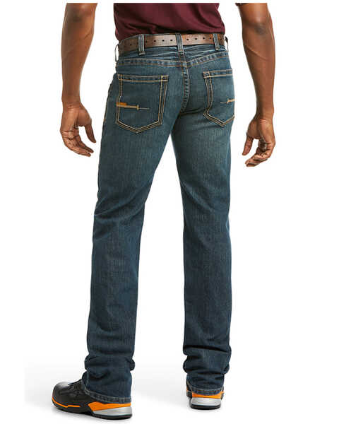 Image #4 - Ariat Men's Rebar M5 Durastretch Dark Wash Low Rise Straight Jeans , Denim, hi-res