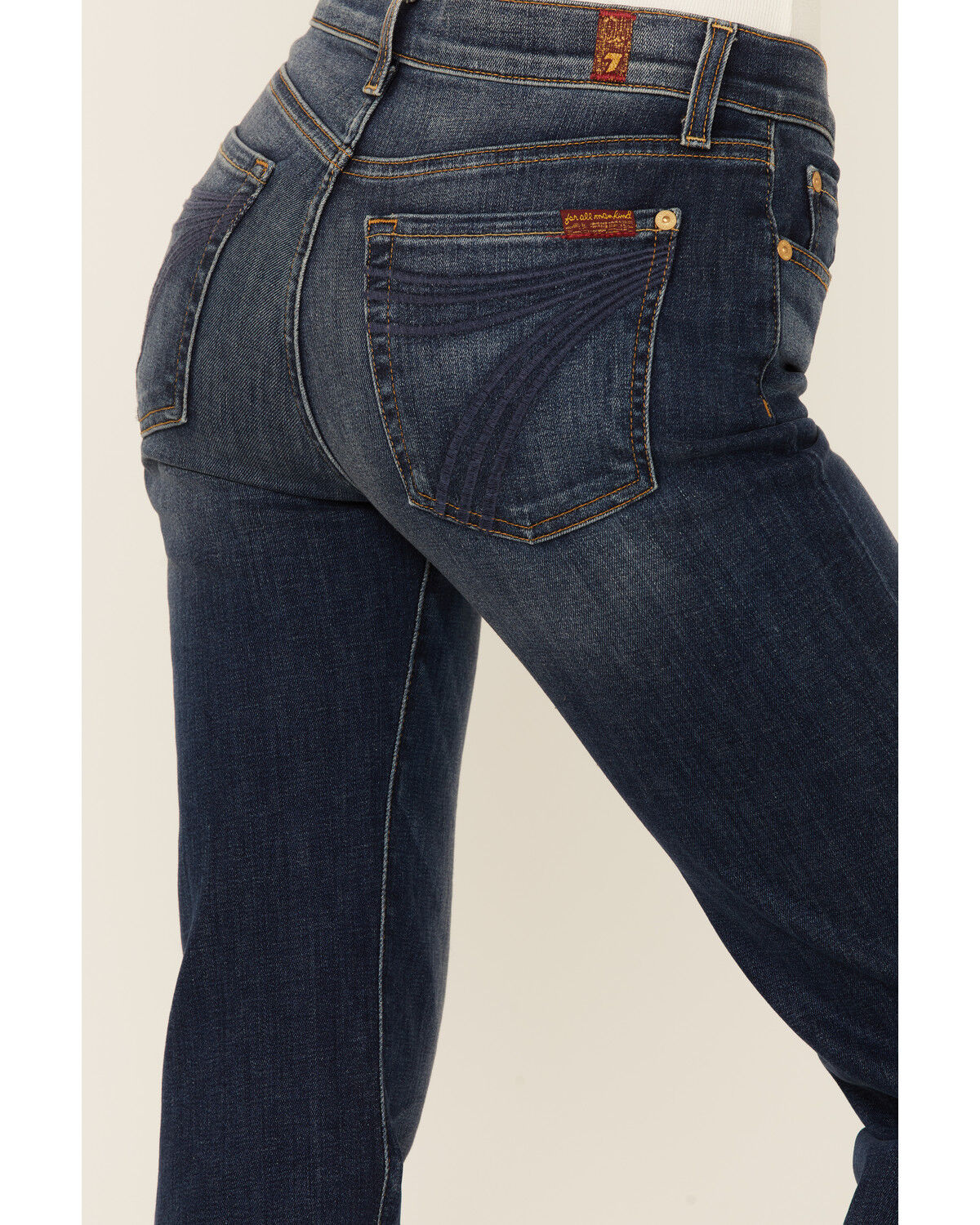 Image #2 - 7 For All Mankind Women's Medium Melrose Tailorless Dojo Trouser Leg Jeans, Blue, hi-res