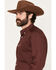 Image #2 - Ariat Men's Reliance Wrinkle Free Geo Print Long Sleeve Button-Down Western Shirt, Burgundy, hi-res