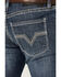 Image #4 - Rock & Roll Denim Men's Rifle Dark Vintage Wash Skinny Stretch Denim Jeans, Dark Medium Wash, hi-res