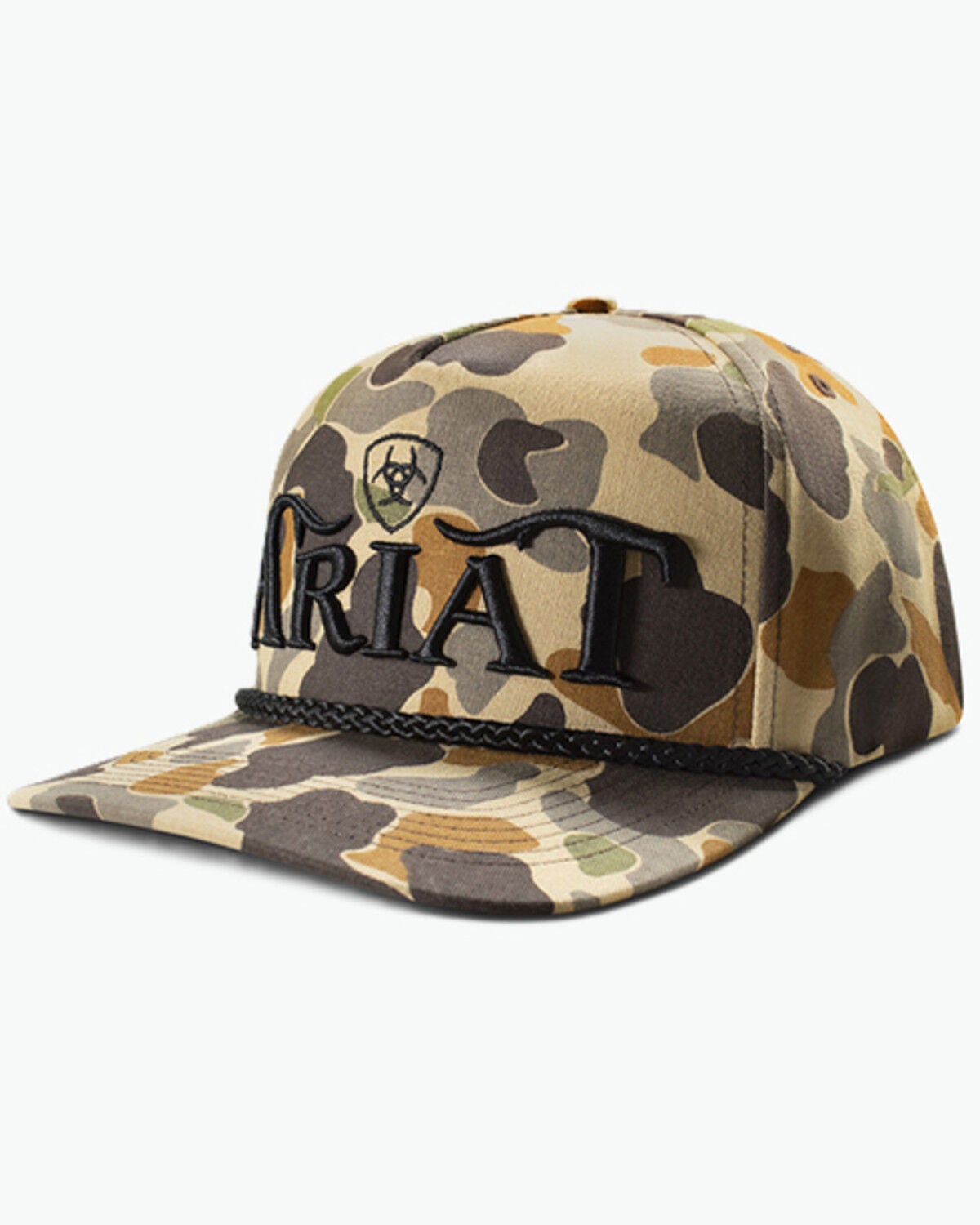 Ariat Men's 3D Embroidered Camo Print Ball Cap, Camouflage, hi-res