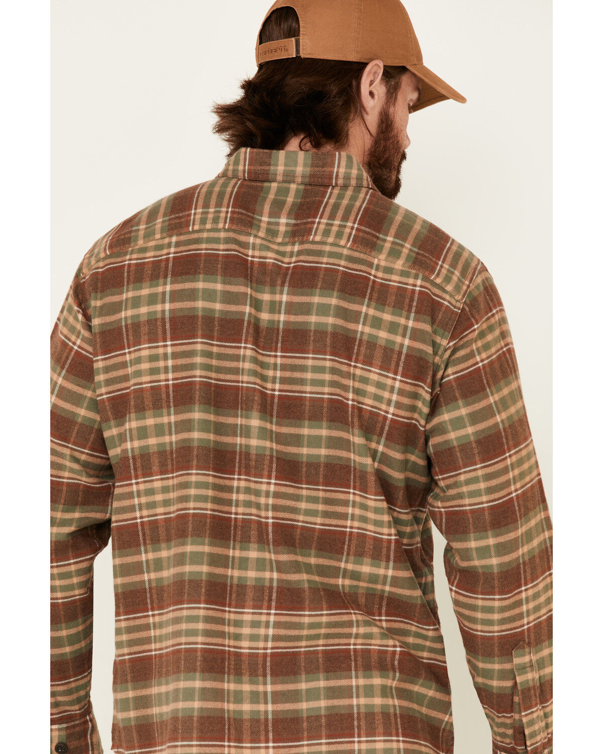 Image #5 - Pendleton Men's Tan Burnside Plaid Long Sleeve Western Flannel Shirt, Tan, hi-res