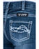 Cowgirl Tuff Girls' Edgy Bootcut Jeans, Blue, hi-res