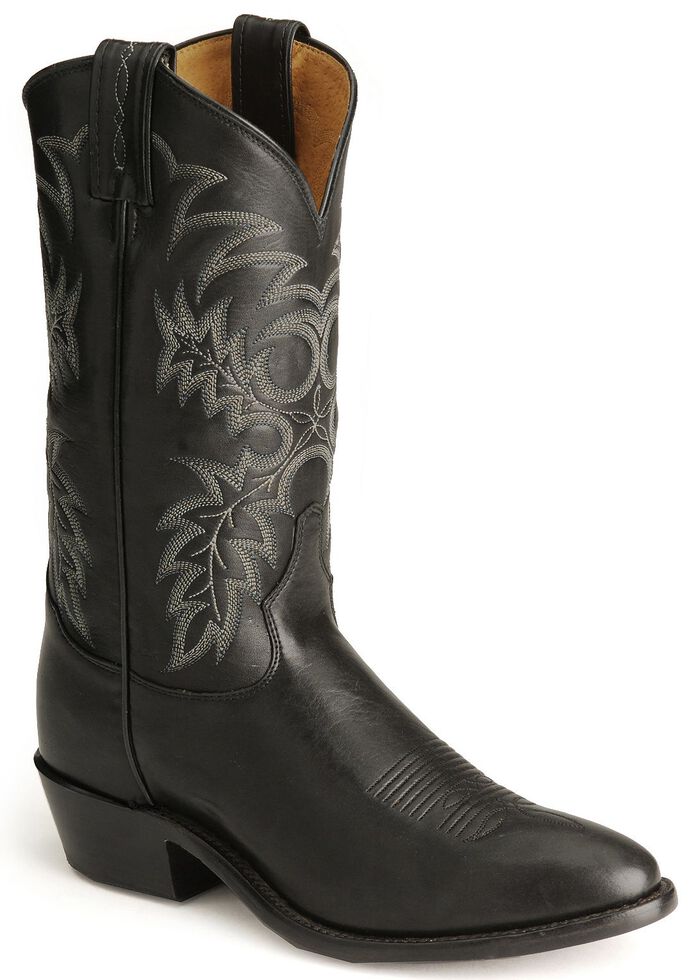 Tony Lama Stallion Leather Americana Cowboy Boots - Medium Toe
