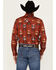 Image #4 - Cody James Men's Firewater Southwestern Print Long Sleeve Snap Western Shirt , Red, hi-res