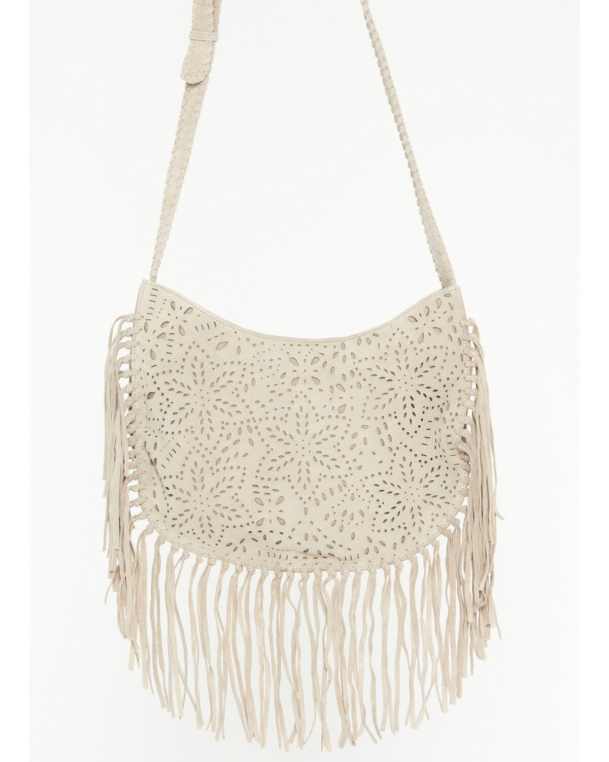 Image #2 - Shyanne Women's Avenly Floral Perforated Suede Hobo Bag, Tan, hi-res