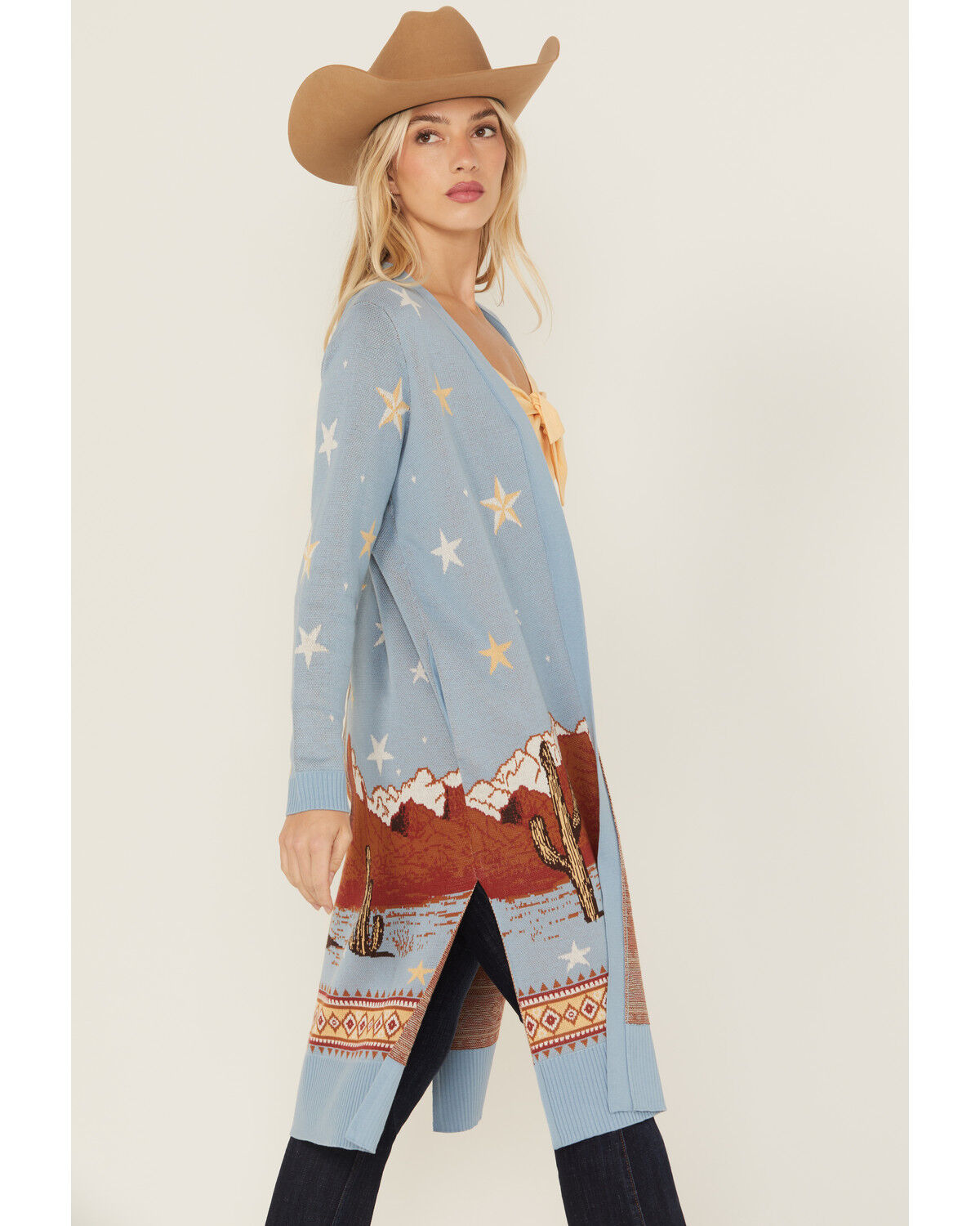 Image #2 - Idyllwind Women's Howdy Cardigan, Light Blue, hi-res