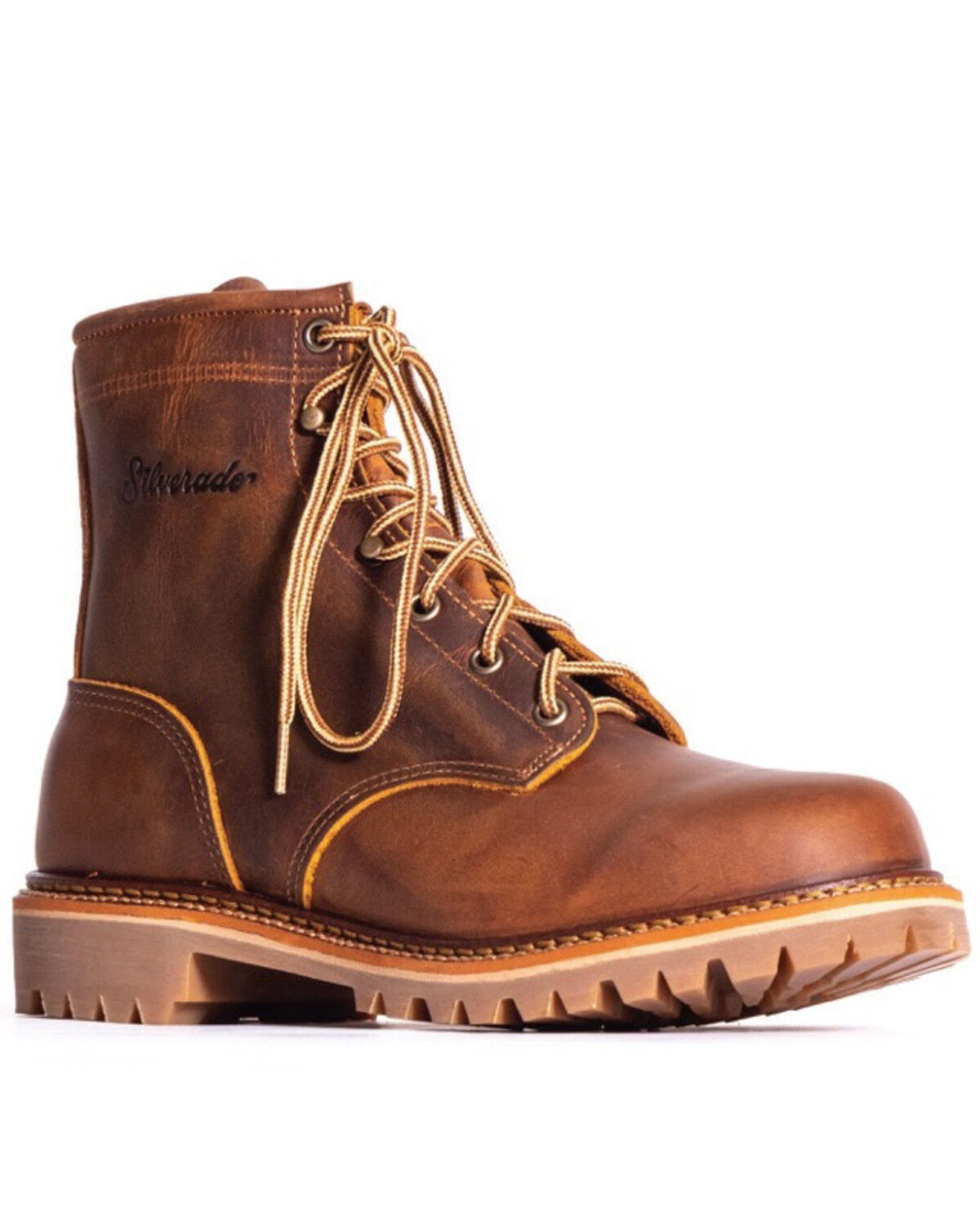 Image #1 - Silverado Men's Lace-Up Work Boots - Steel Toe, Tan, hi-res