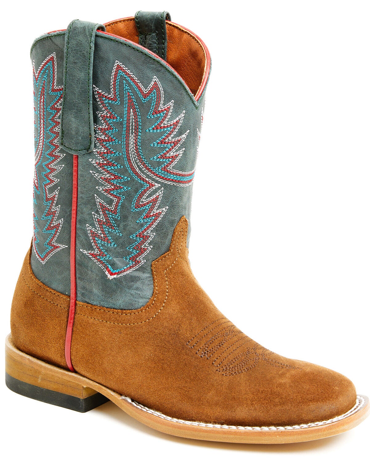 Image #1 - Horse Power Little Boys' Tobacco Suede Western Boots - Broad Square Toe, Tan, hi-res