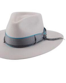Bullhide Carte Blanche Weaved Ribbon Band Premium Wool Felt Western Hat - Silverbelly, Silver Belly, hi-res