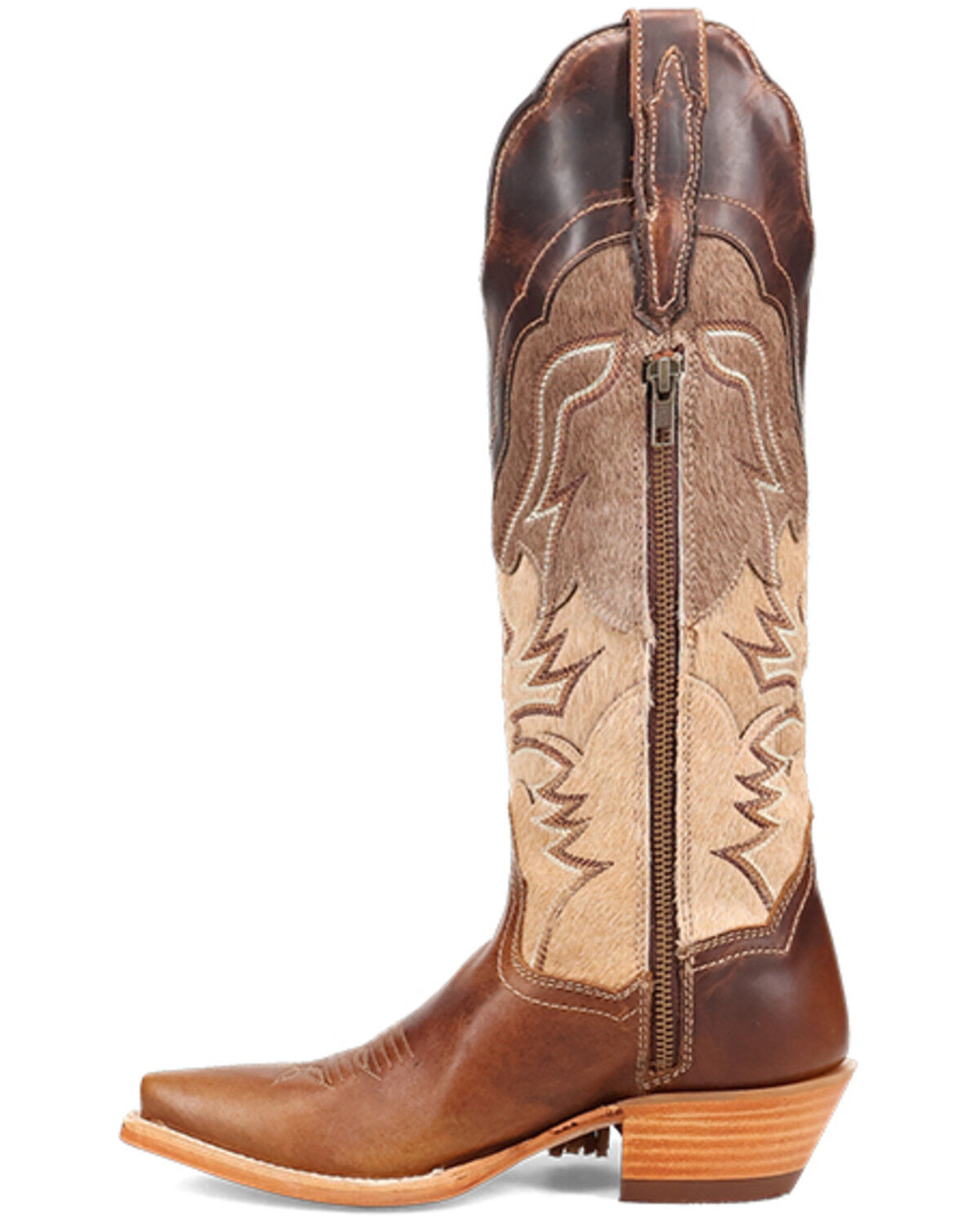 Image #3 - Dan Post Women's Dayla Fringe Tall Western Boots - Snip Toe, Tan, hi-res