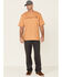 Carhartt Men's Yellowstone Heather Midweight Signature Logo Short Sleeve Work T-Shirt , Yellow, hi-res