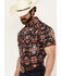 Image #2 - Rock & Roll Denim Men's Southwestern Short Sleeve Snap Western Shirt, Black, hi-res