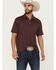 Image #1 - Ariat Men's Team Logo Short Sleeve Button-Down Polo Shirt, Burgundy, hi-res