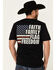 Image #4 - Buck Wear Men's Fundamentals Flag Short Sleeve Graphic T-Shirt , Black, hi-res