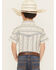 Image #4 - Cowboy Hardware Boys' Stripe Southwestern Print Short Sleeve Snap Stretch Western Shirt, Cream, hi-res