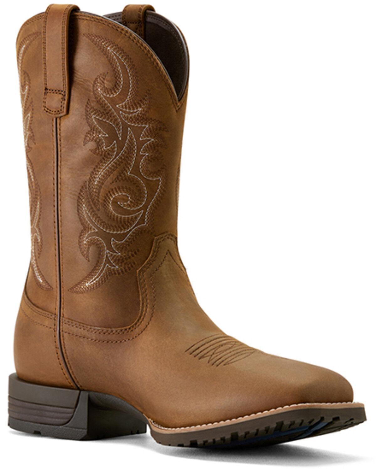 Image #1 - Ariat Men's Hybrid Ranchway Waterproof Performance Western Boots - Broad Square Toe, Brown, hi-res