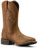 Image #1 - Ariat Men's Hybrid Ranchway Waterproof Performance Western Boots - Broad Square Toe, Brown, hi-res