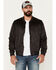 Image #1 - Moonshine Spirit Men's Faux Suede Bomber Jacket, Charcoal, hi-res