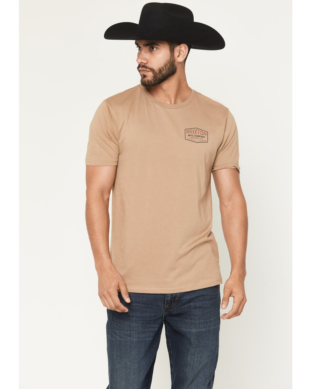 Image #2 - Brixton Men's Coleson Short Sleeve Graphic T-Shirt, Khaki, hi-res