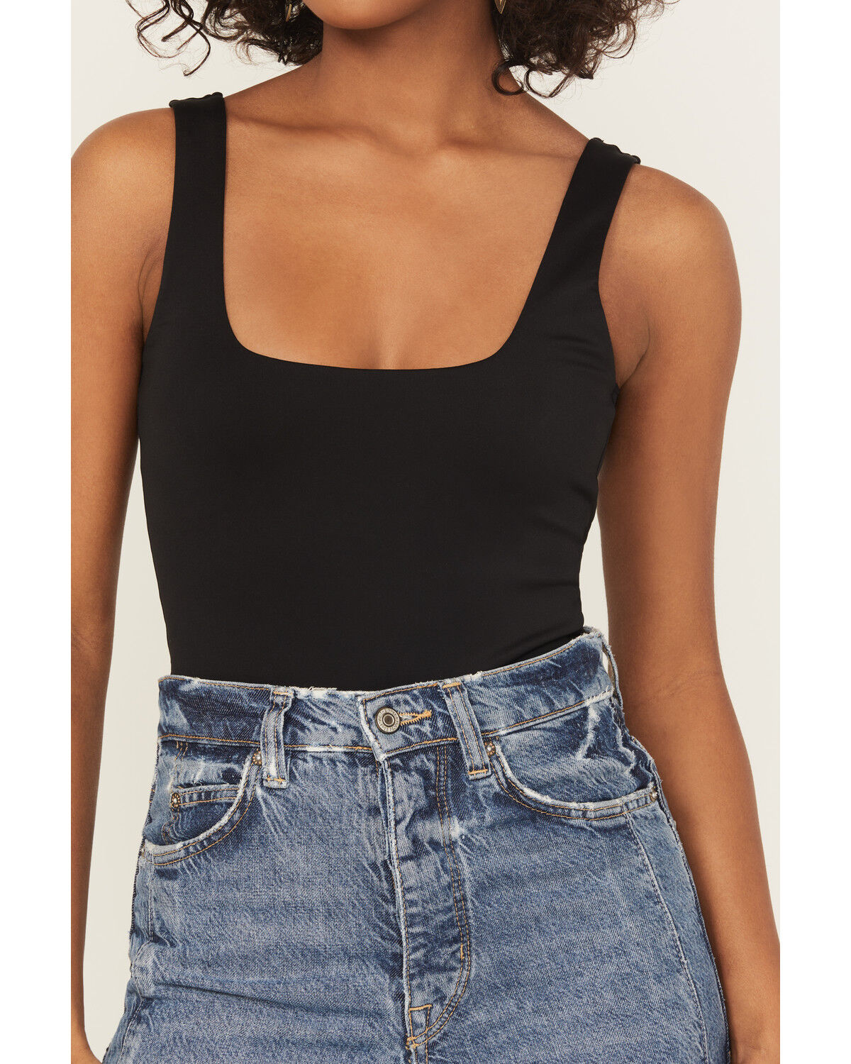 Image #3 - Good American Women's Scuba Solid Sleeveless Bodysuit, Black, hi-res