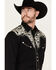 Image #2 - Scully Men's Embroidered Gunfighter Long Sleeve Pearl Snap Western Shirt, Silver, hi-res