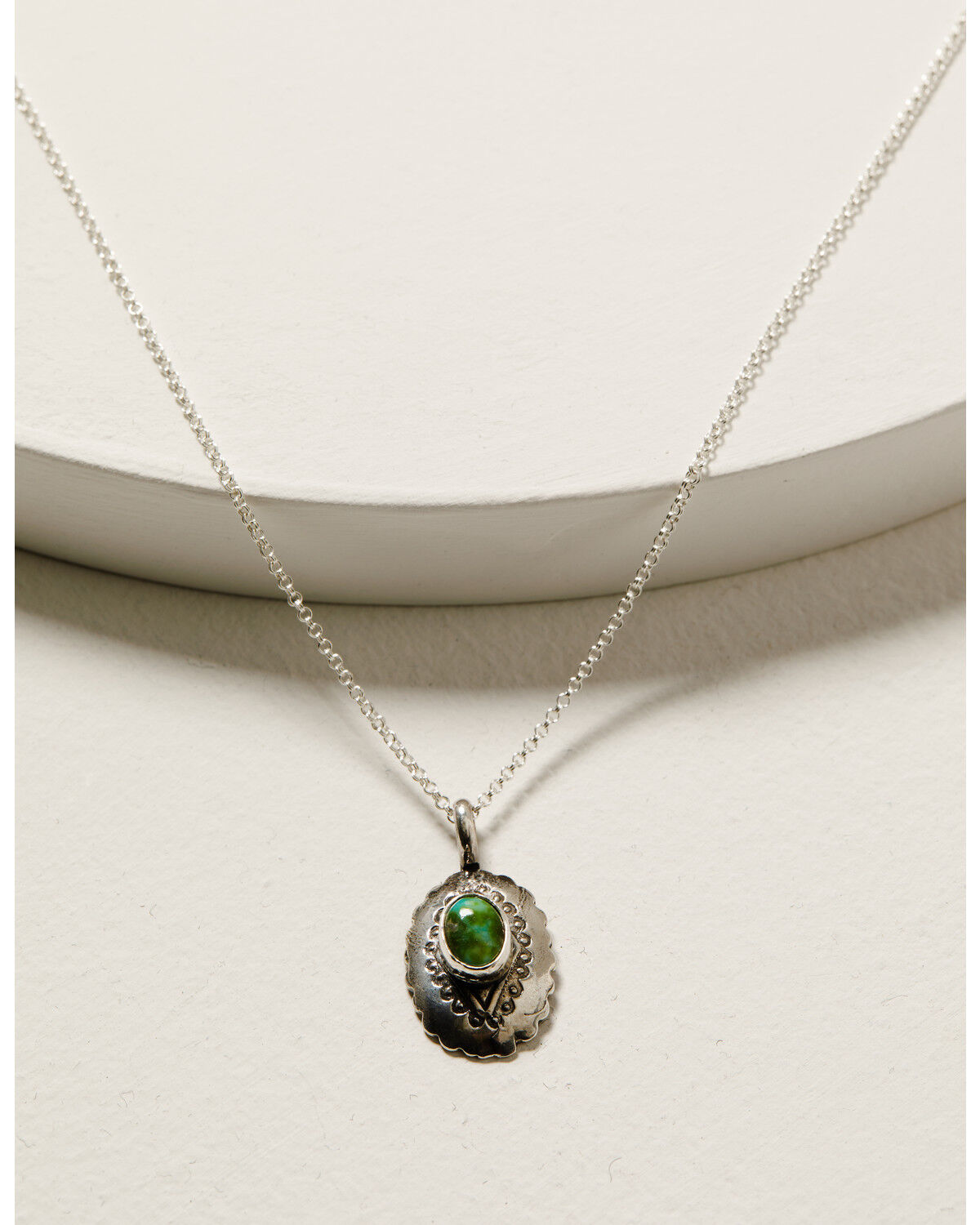 Image #3 - Broken Arrow Jewelry Women's Oval Concho Necklace, Silver, hi-res