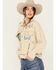 Image #2 - POL Women's Drawing Embellished Jacket, Cream, hi-res