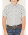 Image #3 - Cody James Boys' Outlaw Pass Striped Print Short Sleeve Snap Western Shirt, White, hi-res