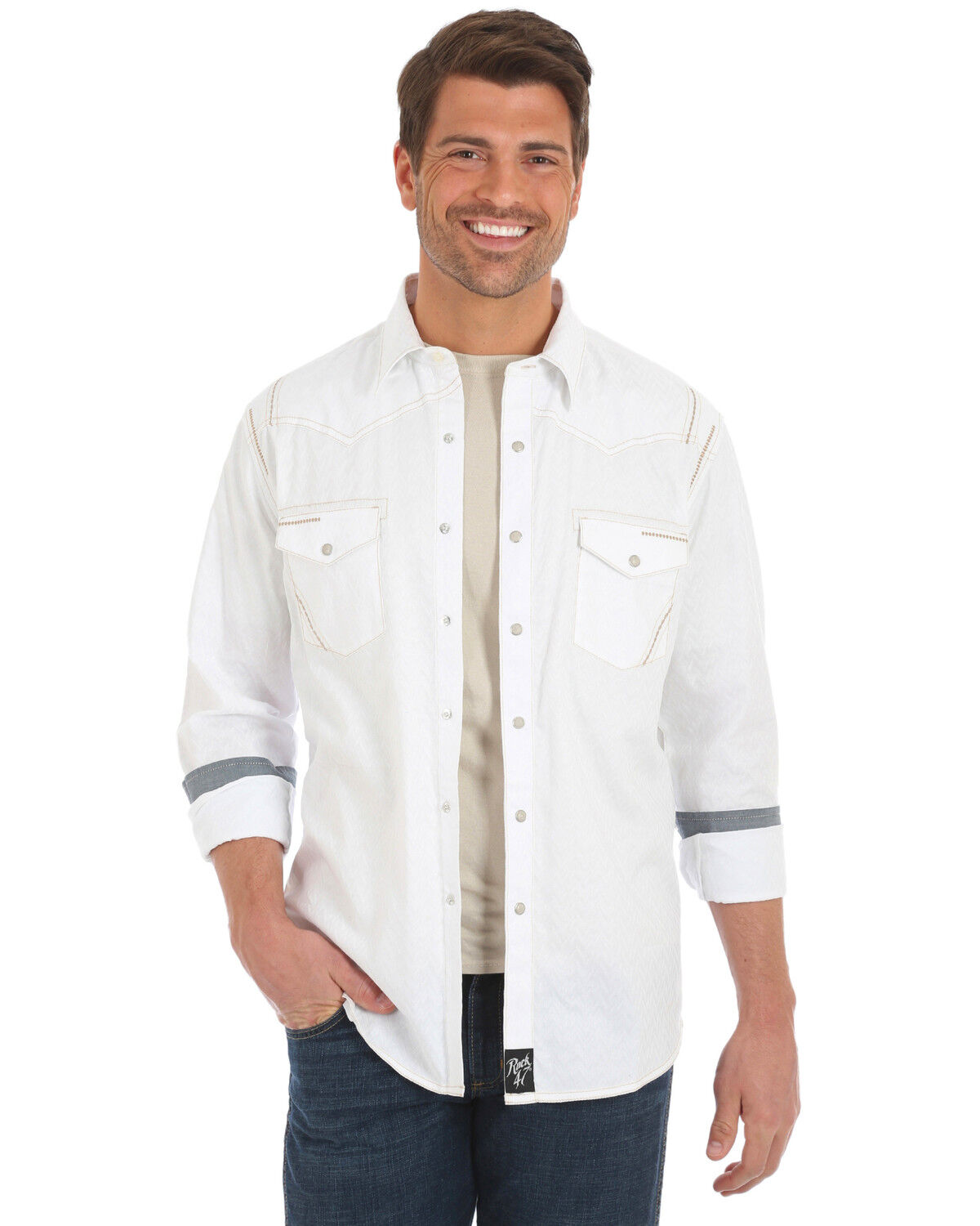 Wrangler white long sleeve shirt Outlet