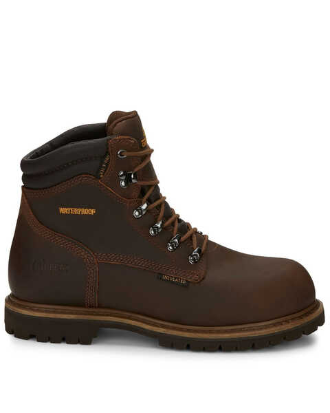 Chippewa Waterproof & Insulated Tough 6" Lace-Up Work Boots - Steel Toe, Bark, hi-res