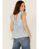 Image #4 - Molly Bracken Women's Sweetheart Flutter Sleeve Denim Top, , hi-res