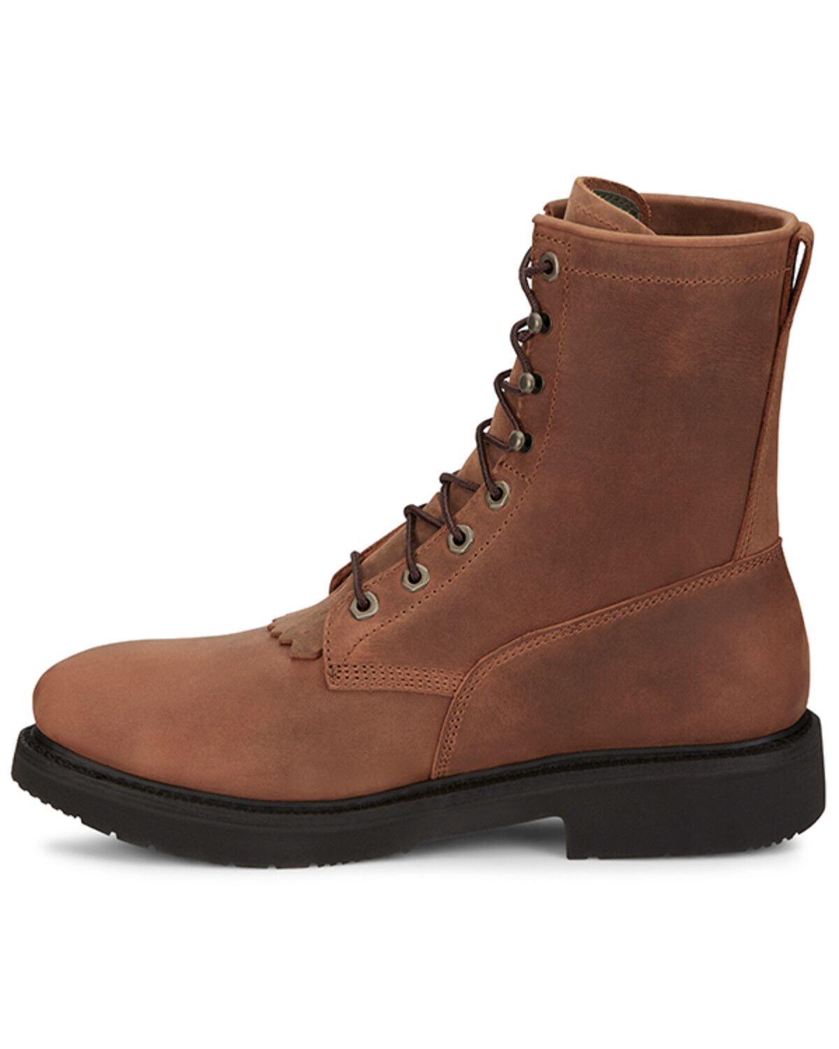 Image #3 - Justin Men's 8" Conductor Lace-Up Work Boots - Steel Toe, Brown, hi-res