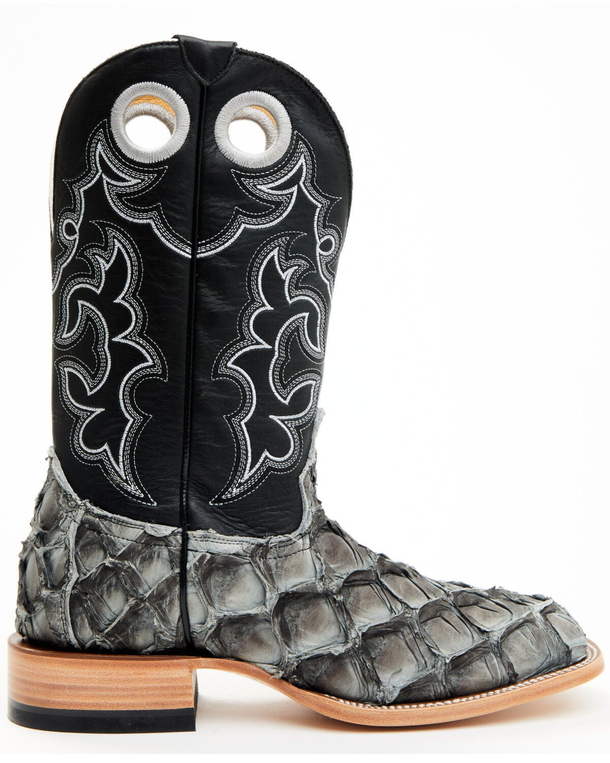 Image #2 - Cody James Men's Exotic Pirarucu Western Boots - Broad Square Toe, Grey, hi-res