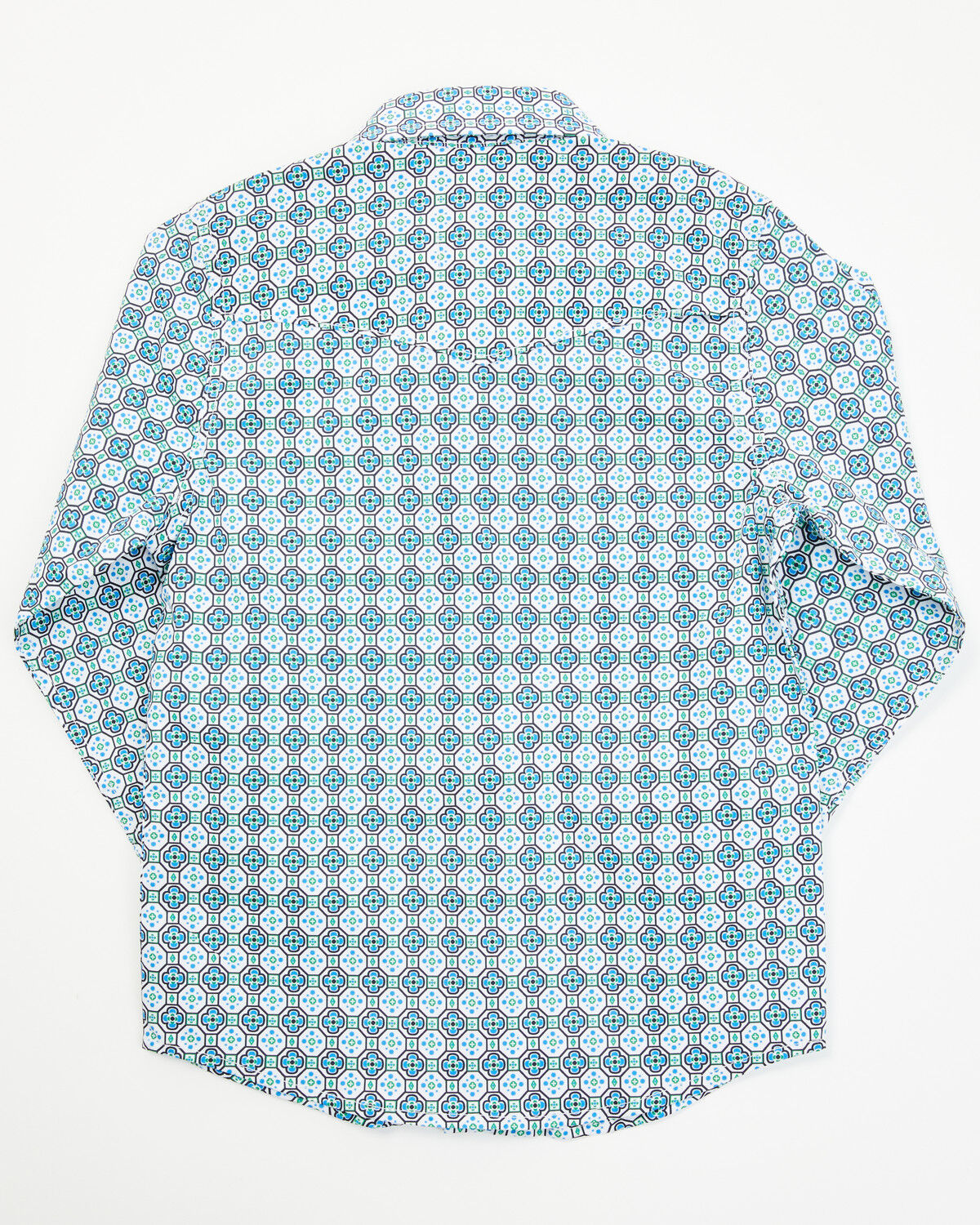 Image #3 - Rodeo Clothing Boys' Geo Print Long Sleeve Pearl Snap Western Shirt, White, hi-res