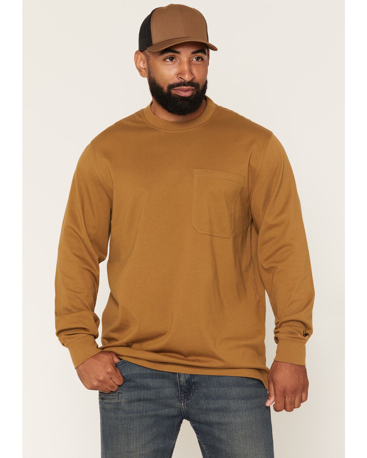Image #2 - Hawx Men's Work Gear Long Sleeve Graphic Work T-Shirt, Tan, hi-res