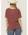 Image #4 - Blended Women's Howdy Rhinestone Short Sleeve Graphic Tee, Red, hi-res