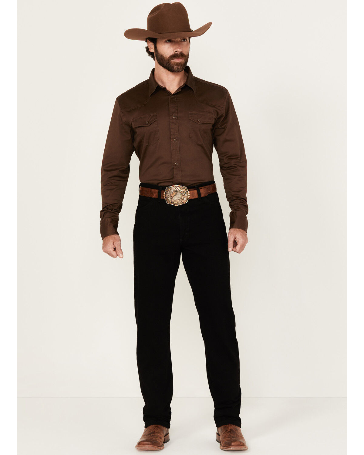 Image #1 - Wrangler Men's 13MWZ Cowboy Cut Original Fit Denim Jeans, Black, hi-res
