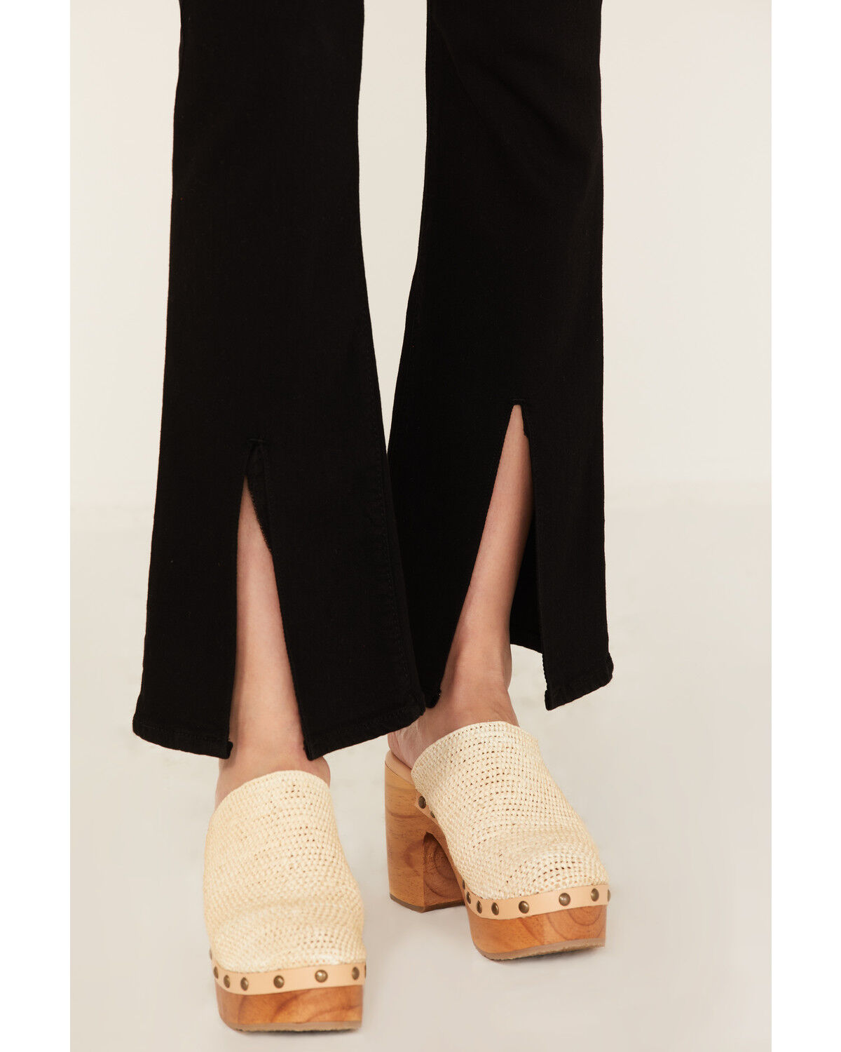 Image #2 - Just Black Denim Women's High Rise Slit Flare Jeans, Black, hi-res