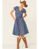 Image #1 - Stetson Women's Embroidered Denim Dress, Blue, hi-res