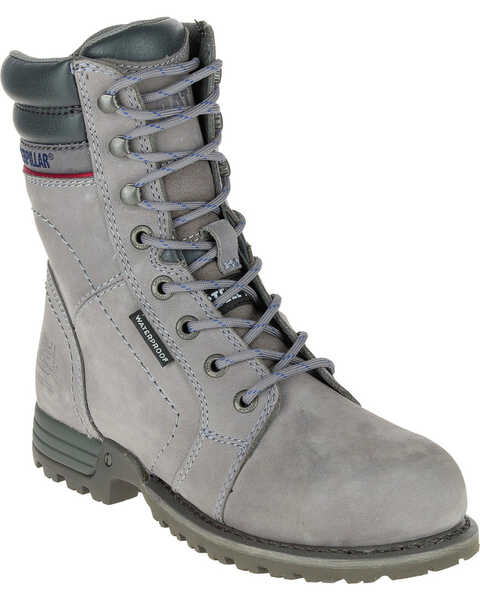 CAT Women's Echo Waterproof Work Boots - Steel Toe, Grey, hi-res