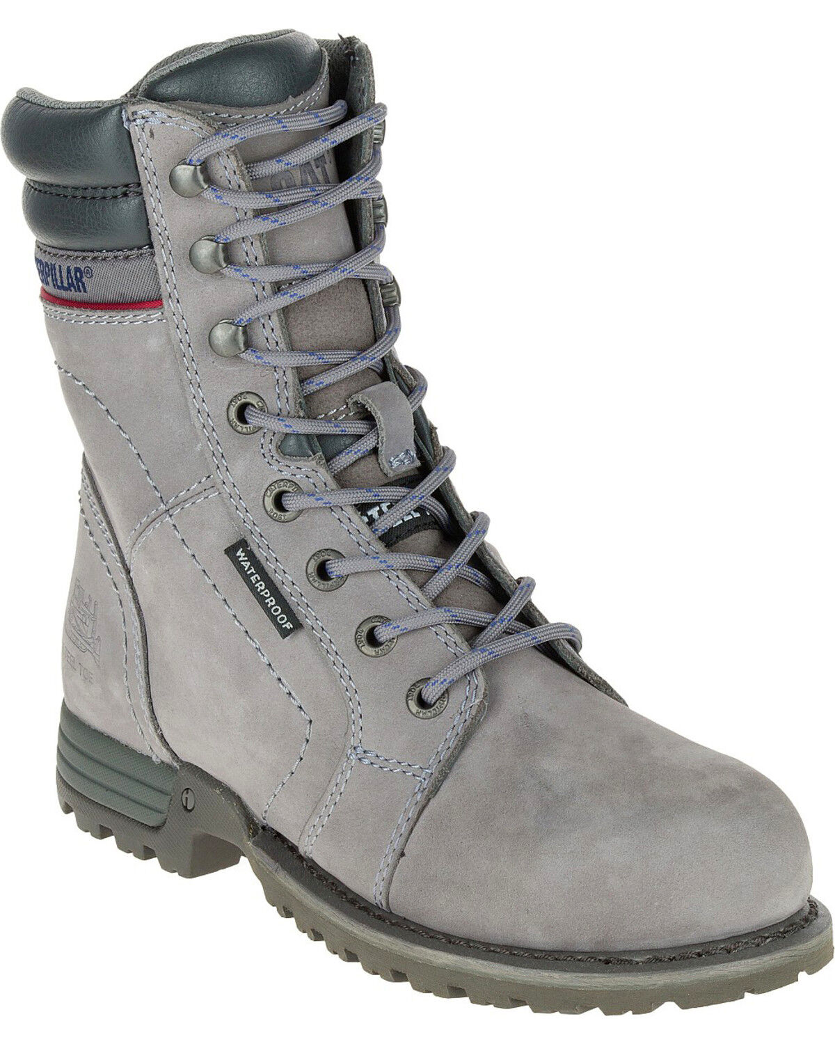 Image #1 - CAT Women's Echo Waterproof Work Boots - Steel Toe, Grey, hi-res