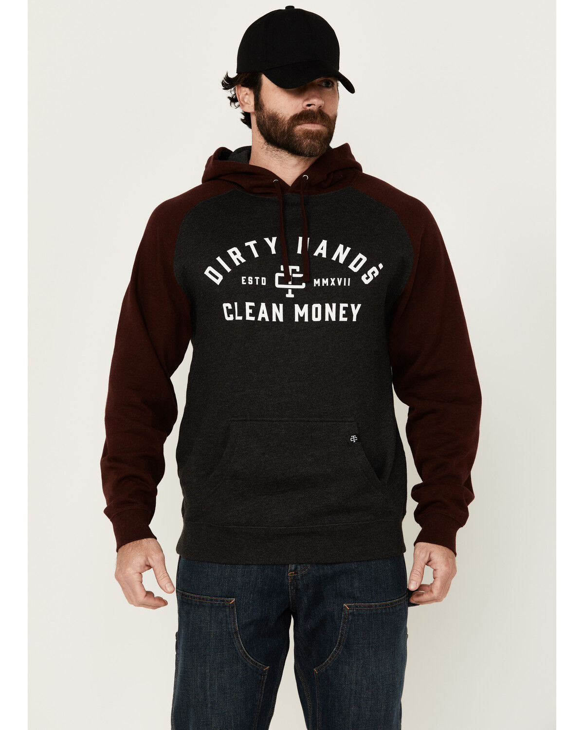 Image #1 - Troll Co Men's 2-Tone Hooded Sweatshirt, Grey, hi-res
