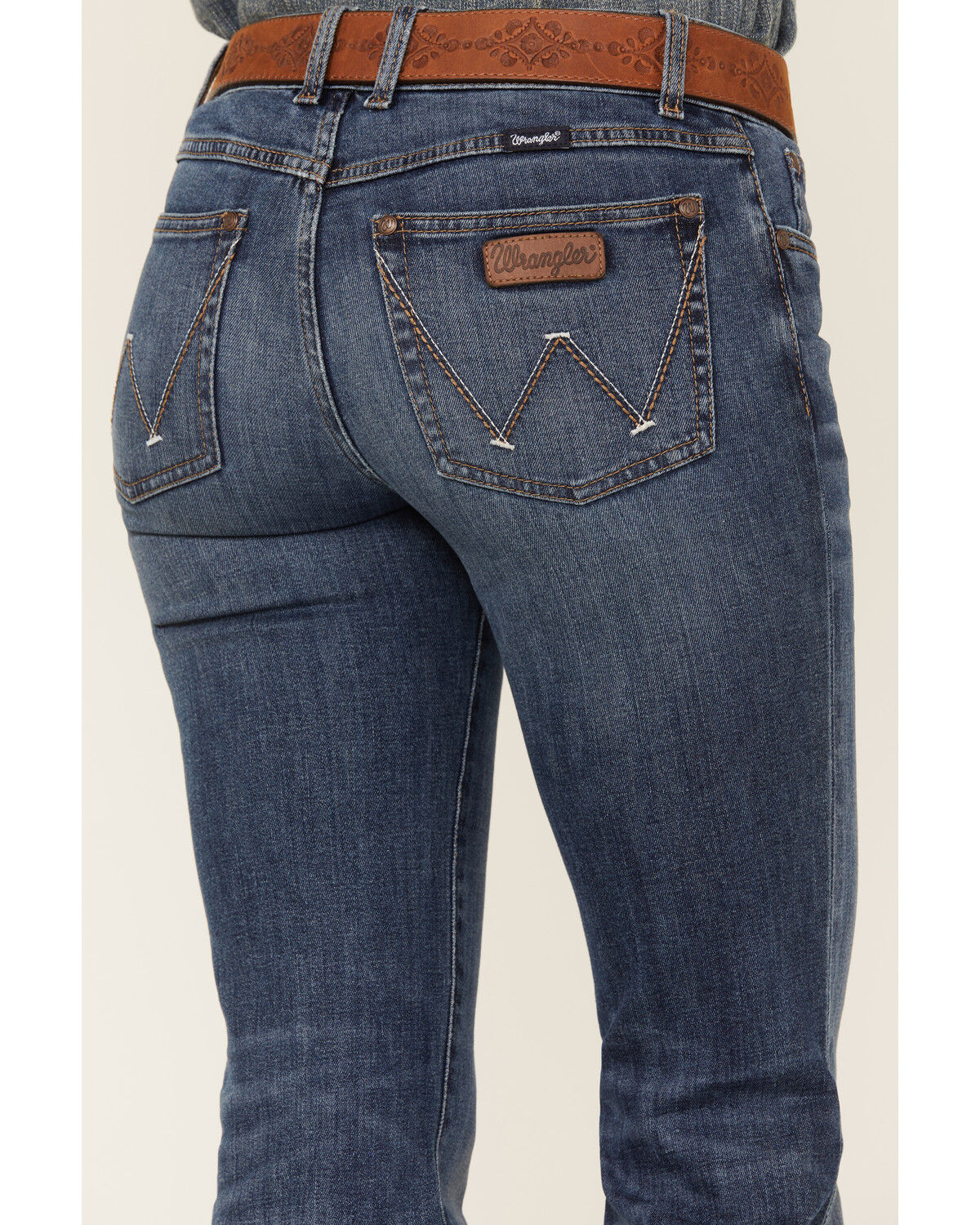 Image #4 - Wrangler Retro Women's Dark Wash Mid Rise Mae Trouser Jeans, Blue, hi-res