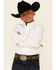 Cinch Boys' Long Sleeve Shirt, White, hi-res